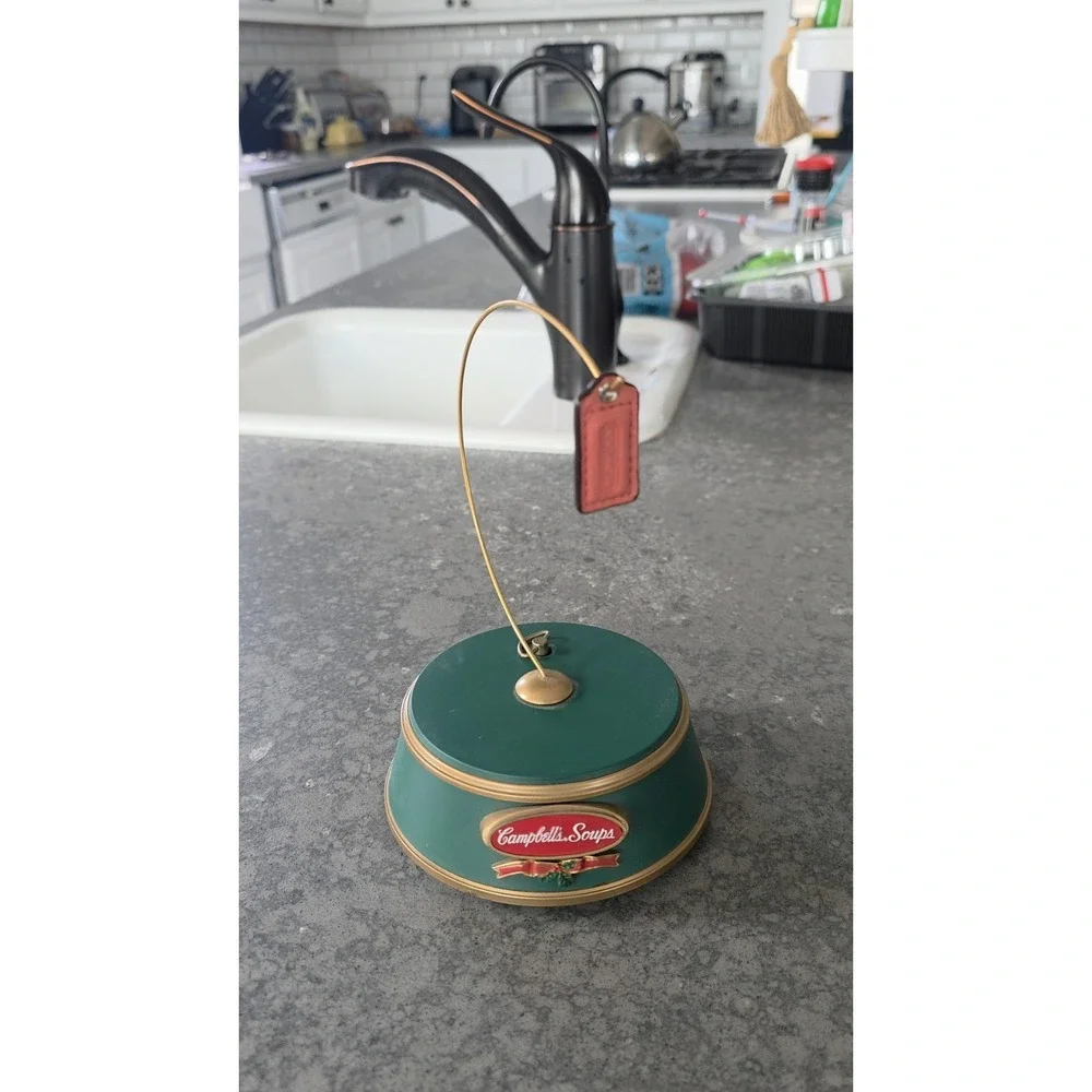 Vintage Campbell Soup Ornament Display Electronic Music Box Stand!